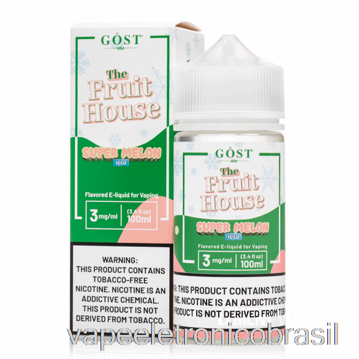 Vape Recarregável Iced Super Melon - The Fruit House - Gost Vapor - 100ml 3mg